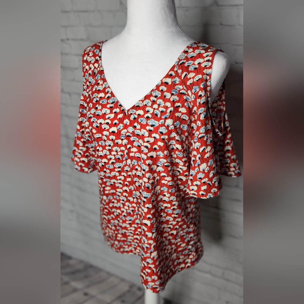Skies are Blue Floral Colder Shoulder